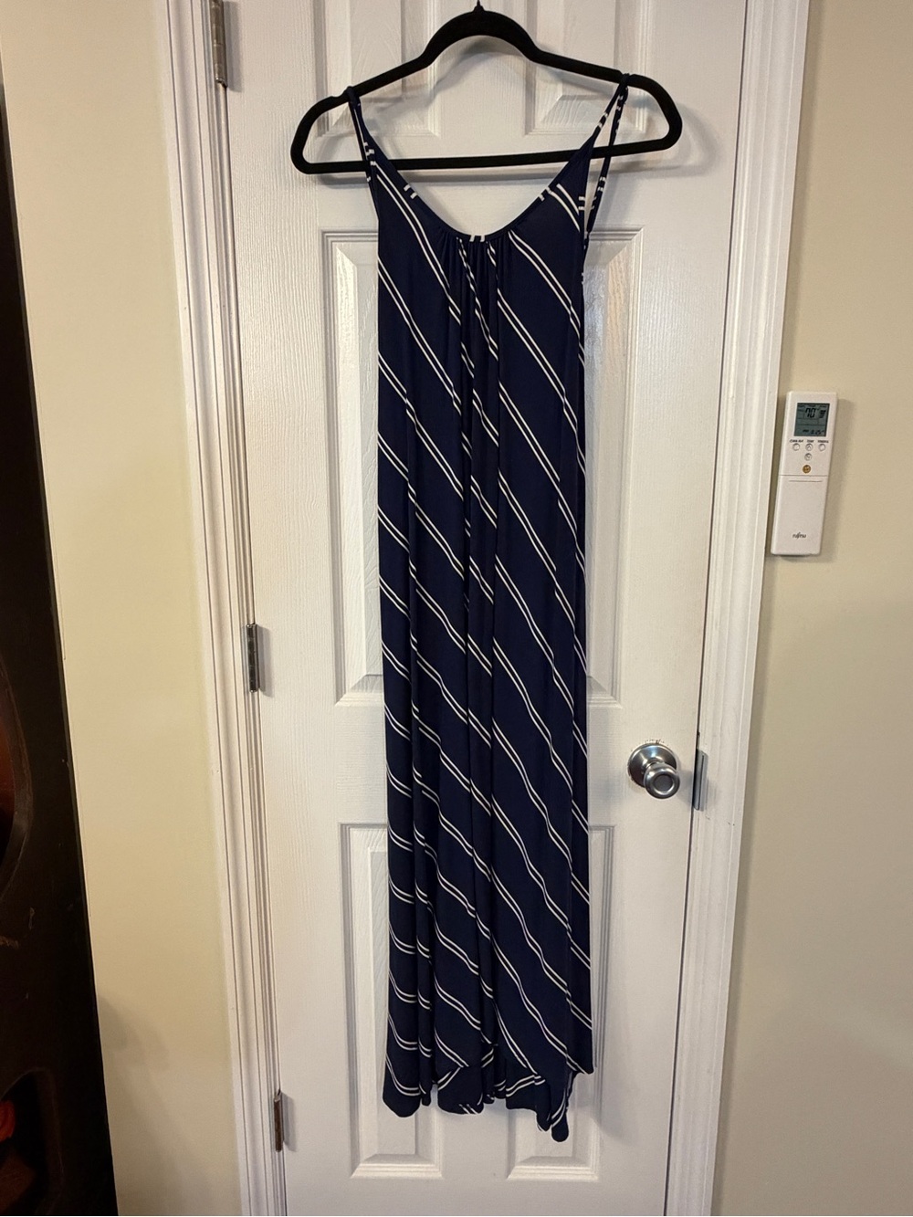 VICI Navy Blue & White Striped Maxi Dress | Size Small